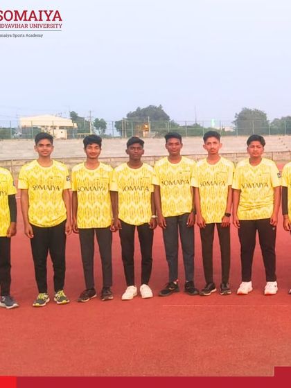 The Somaiya Vinay Mandir High School Netball teams after qualifying for the Karnataka State-Level Netball Tournament.
