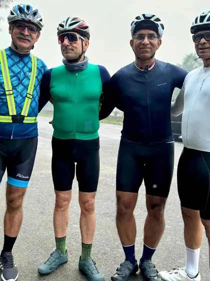 Four of our veteran riders, showcasing years of friendship and countless kilometers together.