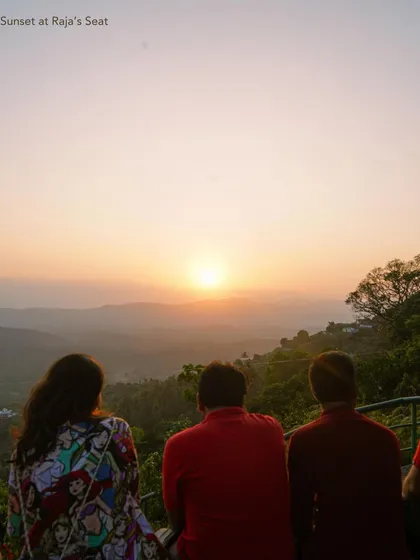 Watching the sunset at Raja's Seat in Coorg. It is a classic Coorg experience, and a perfect way to end a day of exploring. A moment of peace and beauty shared with new friends.