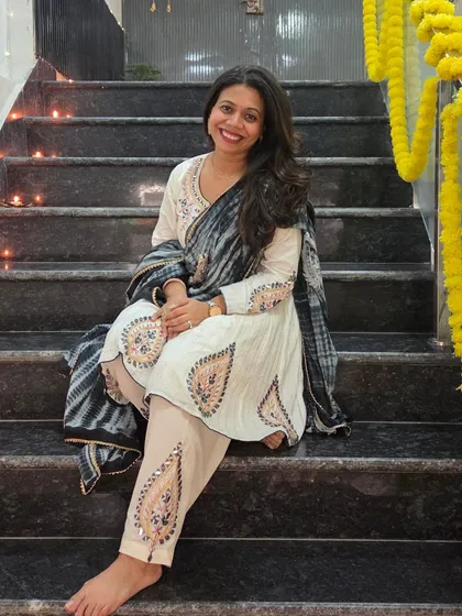 A personal moment from our Diwali celebration. We love dressing up in ethnic wear and embracing the festive spirit.