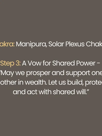 In Sanatana Dharma, both marriage (Vivaha) and yoga are sacred journeys of seven steps toward oneness. This series explores the Saptapadi, the seven vows of marriage, and maps them to the seven chakras, from the grounding vow of the root chakra to the shared vision of the crown.