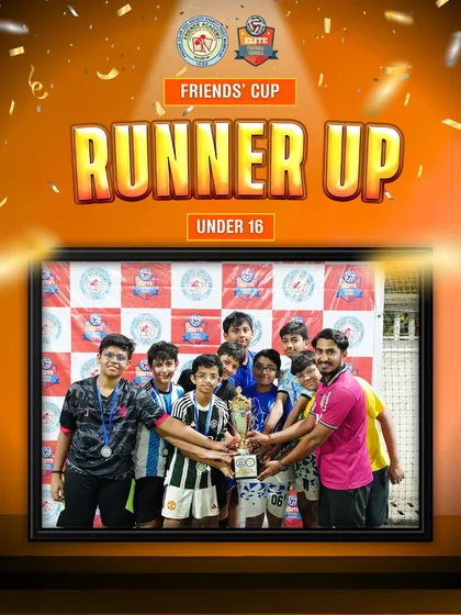 The Under-16 team secured the runner-up position at the Friends' Cup. The competitive spirit was high until the very last whistle.