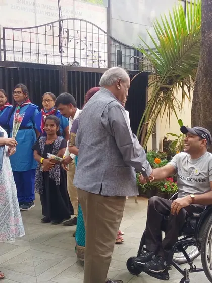 A moment of connection at the job fair. Our founder, Vishnu, greets one of the esteemed guests, highlighting the importance of collaboration in the disability sector.