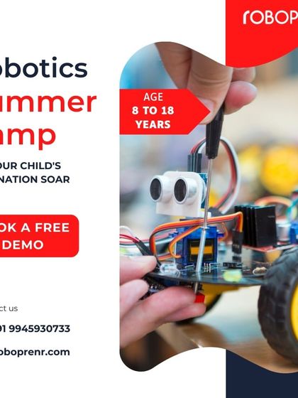 Let your child's imagination soar at our Robotics Summer Camp. We offer programs for ages 8 to 18. Book a free demo today.