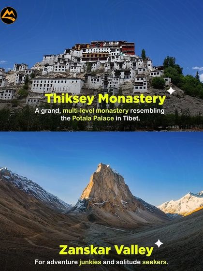For the adventure junkies, we explore the remote Zanskar Valley and visit the grand Thiksey Monastery, which resembles the Potala Palace in Tibet.