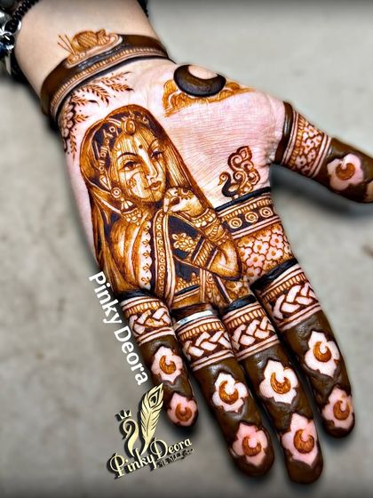 A graceful bride in a ghoonghat, her eyes telling a story of their own. This style of portrait focuses on the elegance and mystique of a traditional bride.