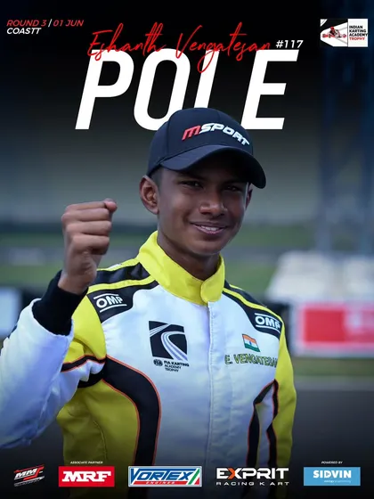 Another pole position for Eshanth Vengatesan in the OK-Junior category.