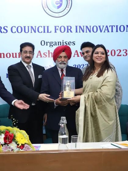 Another moment from the Ashok Award Ceremony. I am grateful to the esteemed dignitaries for presenting this honor and for their encouragement.