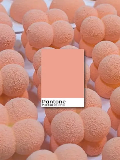 A collection of pink salt-toned desserts, showcasing how we use Pantone colors as inspiration for our culinary creations. This was for a Lancôme event, where color was key.