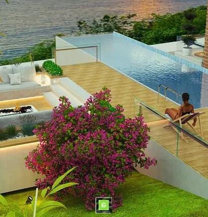 This 3D visualization showcases a sea-view villa concept for a client in Goa. It features an infinity pool, a sunken fire pit lounge, and integrated planters, allowing the client to see exactly how the final space will look and feel before we even break ground.