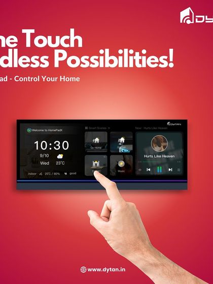 With the HomePad, your home is on autopilot. This image highlights the intuitive touch interface that makes scheduling lights, adjusting the temperature, and locking doors simple.