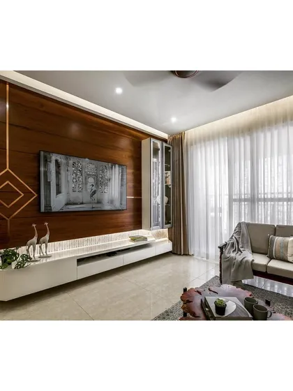 The completed living room, a testament to our meticulous planning and execution, perfectly matching the initial design intent.