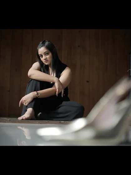 Another angle from the same moody photoshoot, showing a different perspective.
