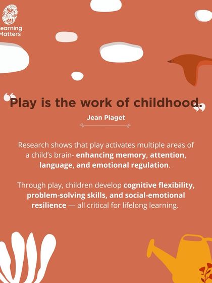 Jean Piaget famously said, "Play is the work of childhood." Modern research confirms this, showing that play activates multiple brain areas to enhance memory, attention, language, and emotional regulation, building the foundation for lifelong learning.
