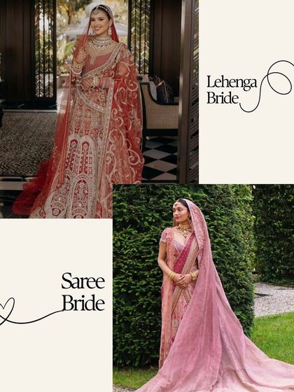The eternal bridal question: Lehenga Bride or Saree Bride? Both are beautiful choices, and I help my clients decide which silhouette best tells their story.