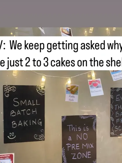 People often ask why I only have a few cakes on the shelf. This is why. I am committed to small batch baking and a strict no pre-mix policy. This ensures everything you get is baked fresh, often on the same day, with complete control over every single ingredient.
