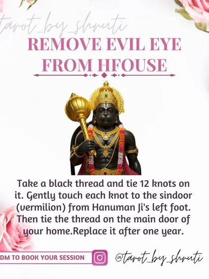 A remedy to remove the evil eye from your house. This post details a powerful ritual using a black thread and sindoor from Hanuman Ji's idol to protect your home's main entrance.