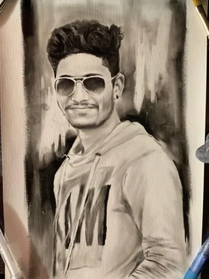 A gallery of my portraits created using the dry brush technique with black oil paint. This method allows for incredible realism and texture, perfect for capturing every detail from hair to clothing.