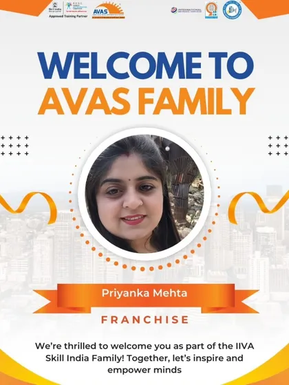 A warm welcome to Priyanka Mehta, the newest member of our AVAS franchise family. We are committed to supporting our partners on their journey to success.