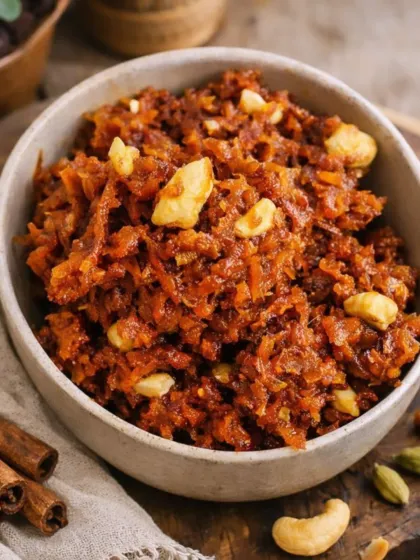 This is my slow-cooked, traditional gajar halwa. Made with patience and pure ingredients, it has that warm, rich, melt-in-your-mouth comfort that reminds me of my childhood. A healthy indulgence made with love.