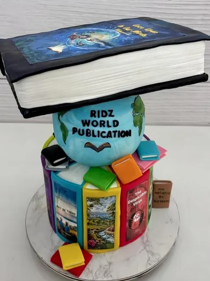 I made this three-tier, topsy-turvy book cake in just eight hours for a wonderful cause. It's a tribute to the power of knowledge and imagination.