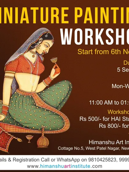 An announcement for our specialized Miniature Painting Workshop. We offer focused, multi-session courses that allow for a deep dive into specific traditional and contemporary art forms.