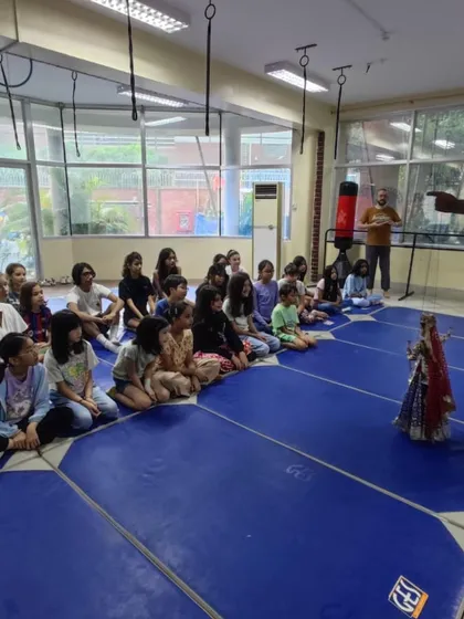 A workshop with children from the French school in Bangladesh. It is a special feeling to see their curious faces as they watch the puppets. We don't just perform, we share our tradition so the next generation can love it too.