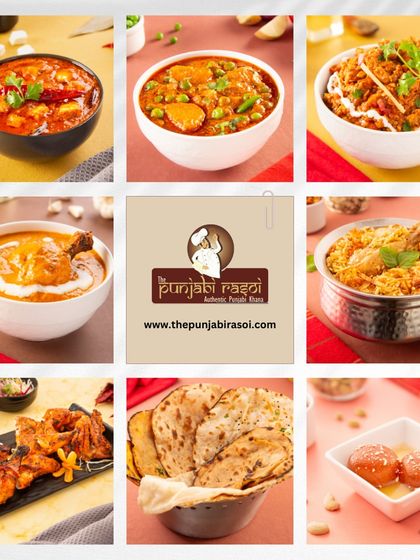 This vibrant collage showcases a symphony of authentic Punjabi flavors, from sizzling tandoori to soul-soothing curries.