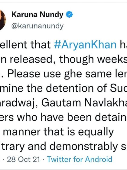 While the release of Aryan Khan was correct, the same legal lens must be applied to the arbitrary detention of activists like Sudha Bharadwaj and Gautam Navlakha. Justice cannot be selective.