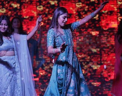 A beautiful shot of the bride and her friends dancing together. Our choreography is designed to create these picture-perfect memories.