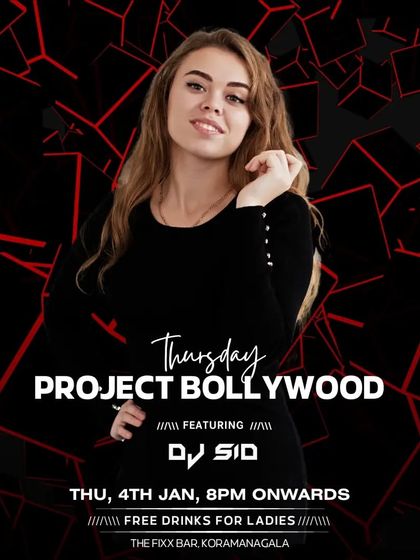The poster for a 'Project Bollywood' night to kick off the new year.
