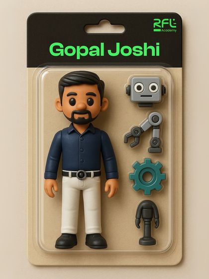 Introducing our RFL Heroes as action figures. This fun, creative graphic represents one of our key team members, Gopal Joshi, as an icon of innovation.