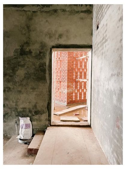 Duplicate of the doorway view during construction.