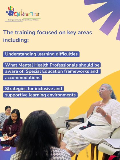 This graphic outlines the key areas of focus from our training with Dr. Geet Oberoi. We delved into understanding learning difficulties and strategies for creating inclusive and supportive learning environments.