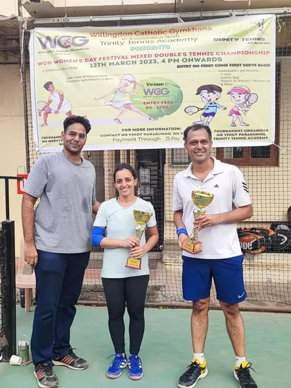 The third-place finishers in the Mixed Doubles event, proving that every achievement is worth celebrating.