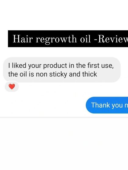 First impressions are so important. I am glad this customer liked my hair regrowth oil from the very first use, noting that it is non-sticky and has a good thickness.
