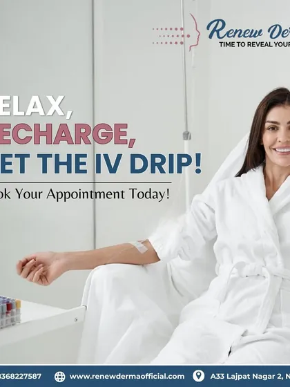 Relax, recharge, and get the IV Drip. This image captures the serene experience of our IV therapy, a perfect way to invest in your health and get that lit-from-within glow.