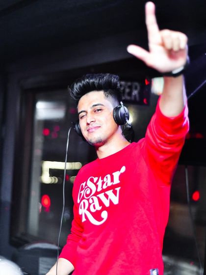 A shot from one of my weekly residencies. The "L" sign is for the love of music and the energy of the crowd.