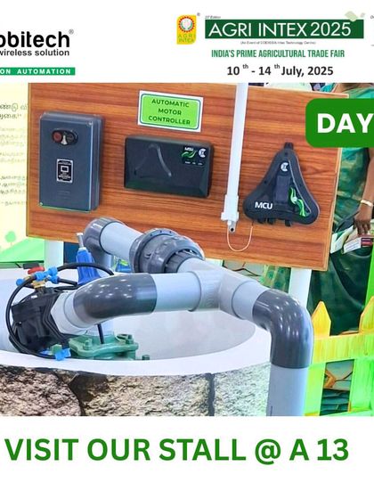A live demo of our automatic motor controller and pump system at our Agri Intex stall.