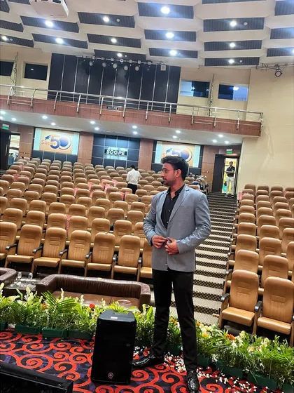 A view from the stage of the empty auditorium before my mind-reading show for IndianOil. The calm before the storm of magic.