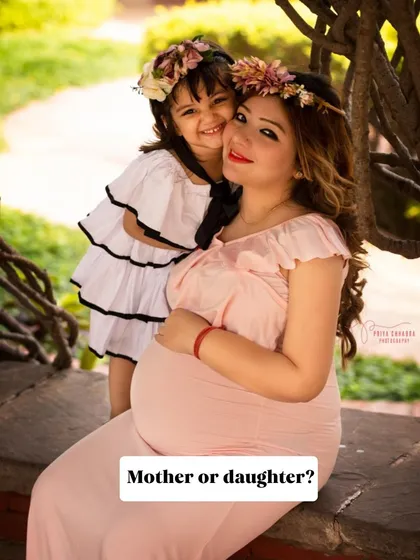Who is the better poser? This mother-daughter maternity shoot was filled with so much fun and love, celebrating the bond they share as they await a new arrival.