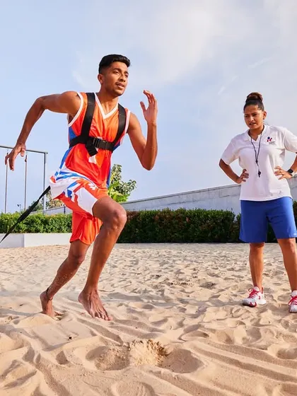 We take training beyond the court with specialized tools like our sandpit. This resistance training is incredibly effective for building lower body strength, explosive power, and ankle stability, giving our athletes a significant physical advantage.