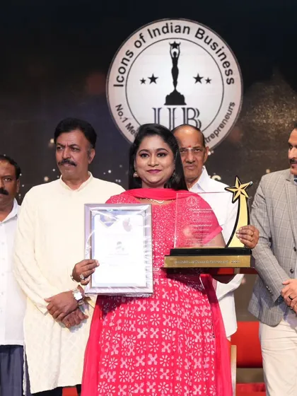 Receiving an award from Icons of Indian Business. These recognitions motivate me to continue my mission of training the next generation of culinary professionals.