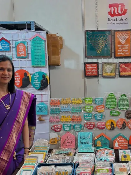 My first exhibition outside Maharashtra, in Bengaluru. I was so excited to share my handcrafted collection with a new city.