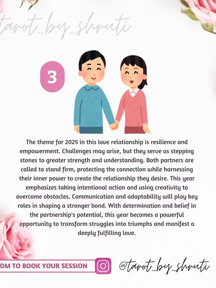A look ahead at the theme of your love relationship in 2025. This reading explores whether the year will bring emotional fulfillment, resilience and empowerment, or another significant theme.