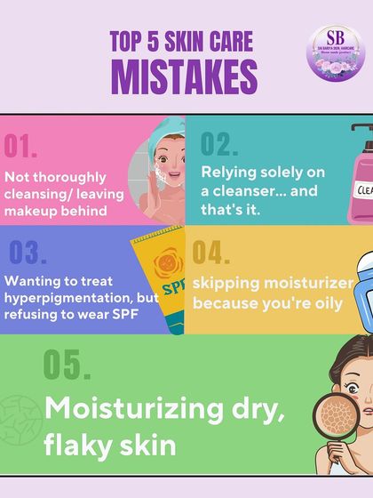Are you making these top 5 skincare mistakes? From not cleansing properly to skipping moisturizer even if you have oily skin, avoiding these common errors is crucial for a healthy skincare journey.