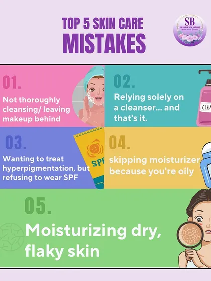 Are you making these top 5 skincare mistakes? From not cleansing properly to skipping moisturizer even if you have oily skin, avoiding these common errors is crucial for a healthy skincare journey.