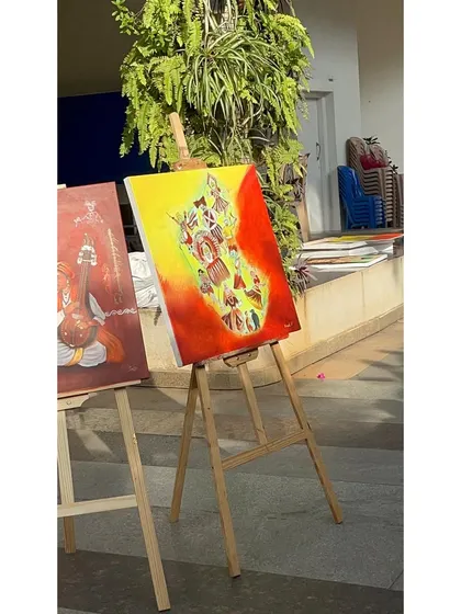 The finished painting on display. It was a great experience to try a different medium and learn so much.