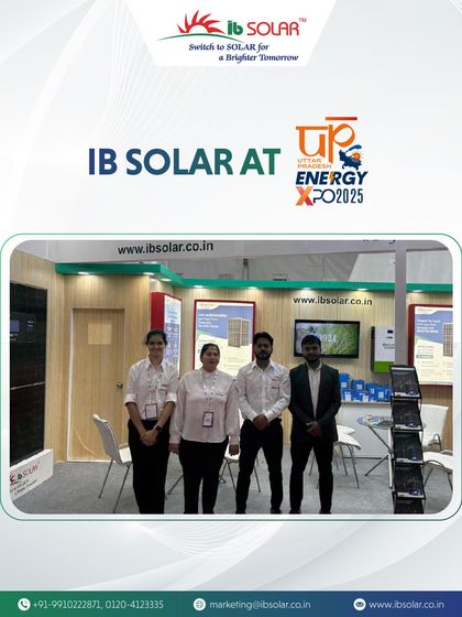 Our team at the UP Energy Expo 2025, ready to engage with visitors. We showcased our 640W panels for the PM-KUSUM Yojana and our 500W Valor Series, demonstrating our commitment to India's green future.