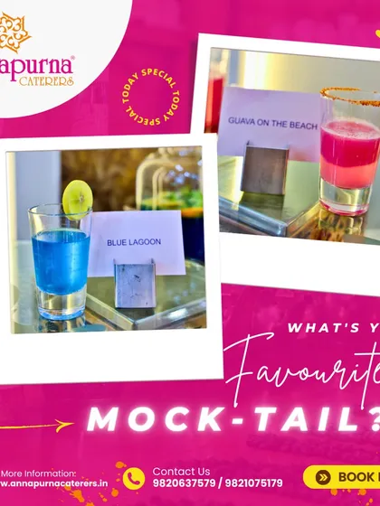 What's your favourite mocktail? We offer a variety of colourful and tasty options like the 'Blue Lagoon' and 'Guava on the Beach'.